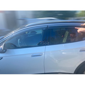 Дефлекторы окон Volkswagen ID.4 2021+ с нерж. хром полоской-2